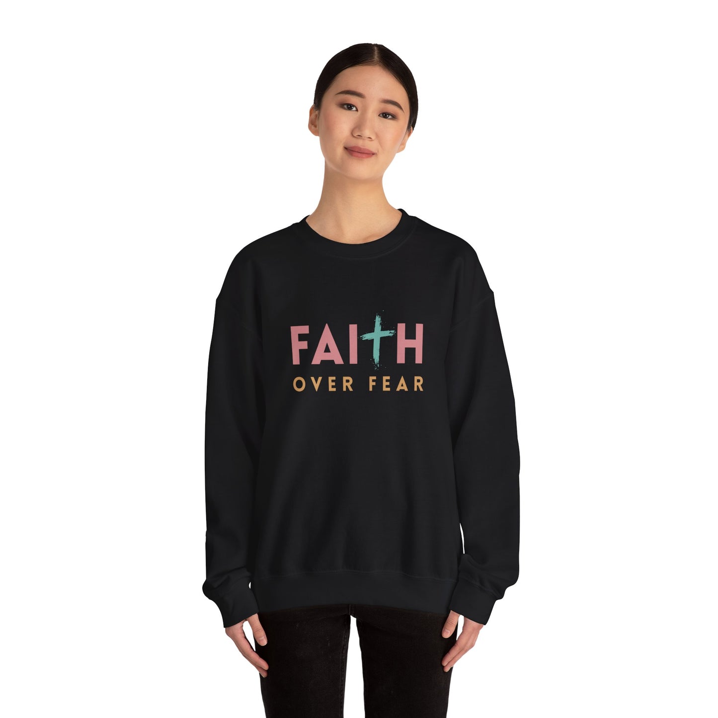 FAITH OVER FEAR Gildan Crewneck Sweater | Unisex