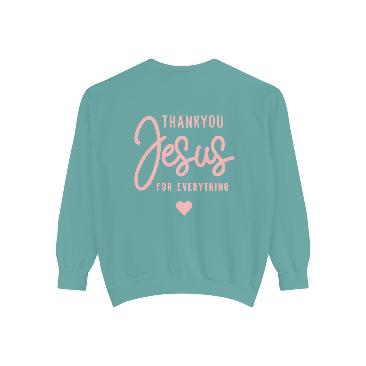 Thank You Jesus Sweatshirt — Faith-Based Religious Pullover with Pink Heart