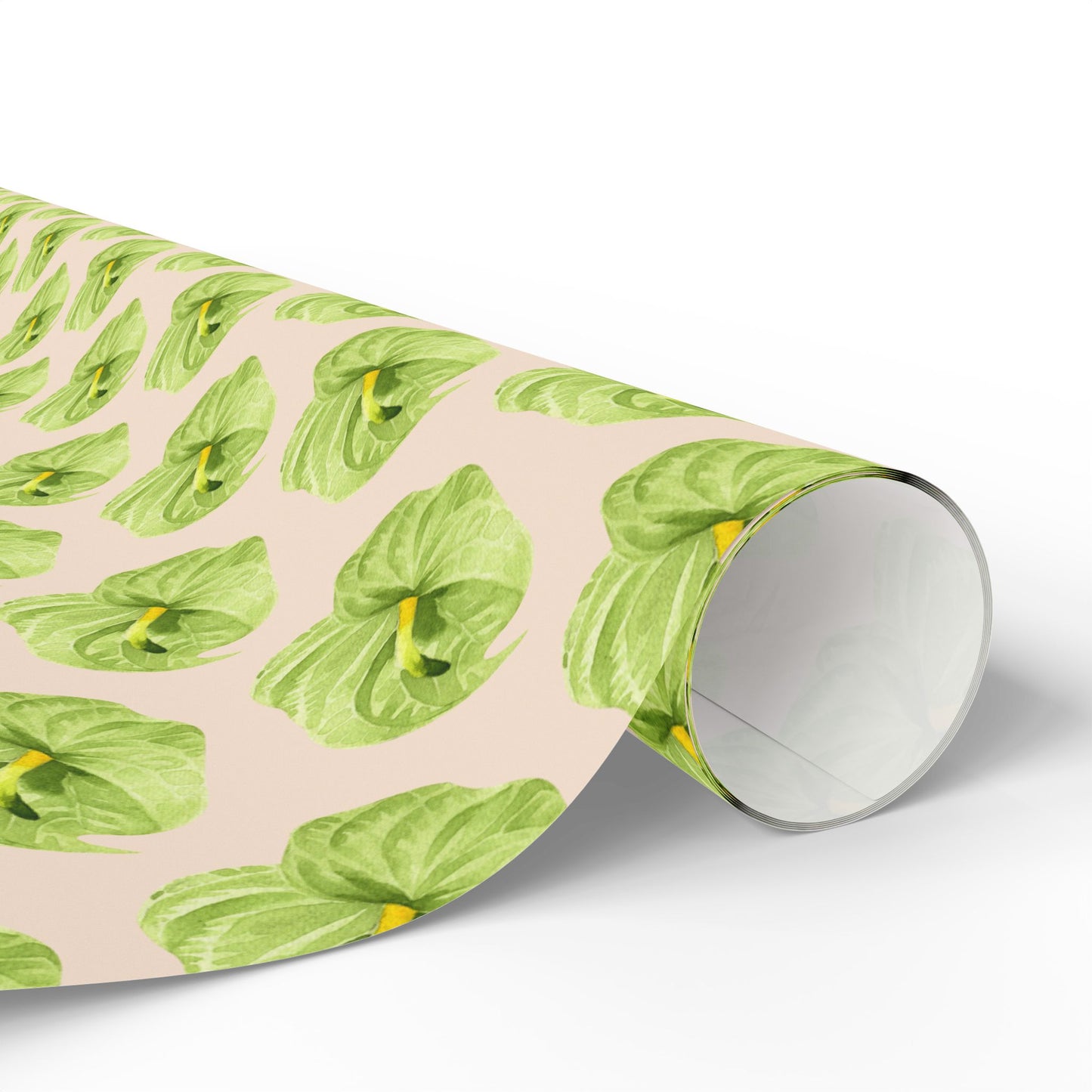 Green Anthurium Pua Wrapping Paper – Green Floral Gift Wrap for Nature Lovers