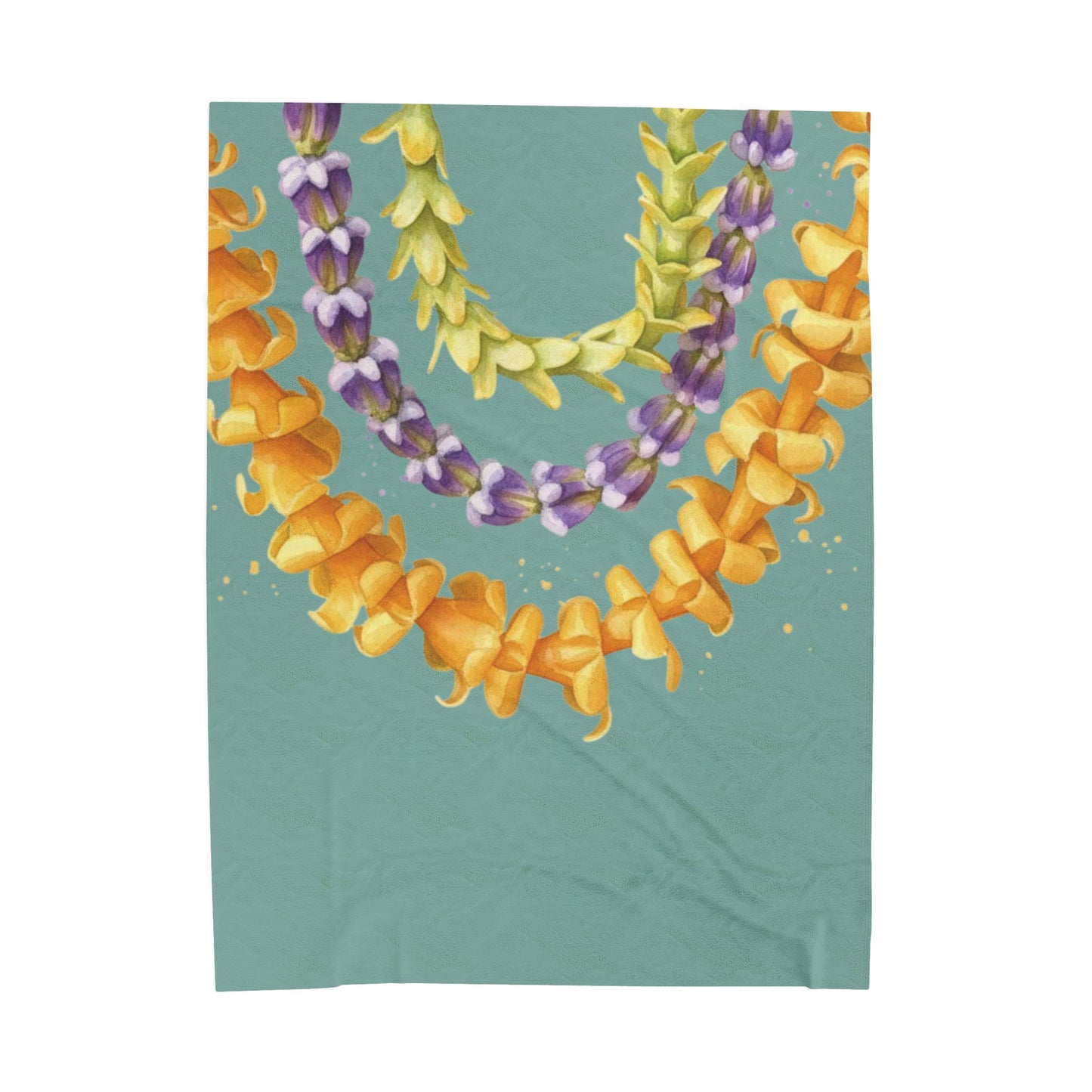 Tropical Lei Velveteen Plush Blanket — Soft Floral Hawaiian Blanket
