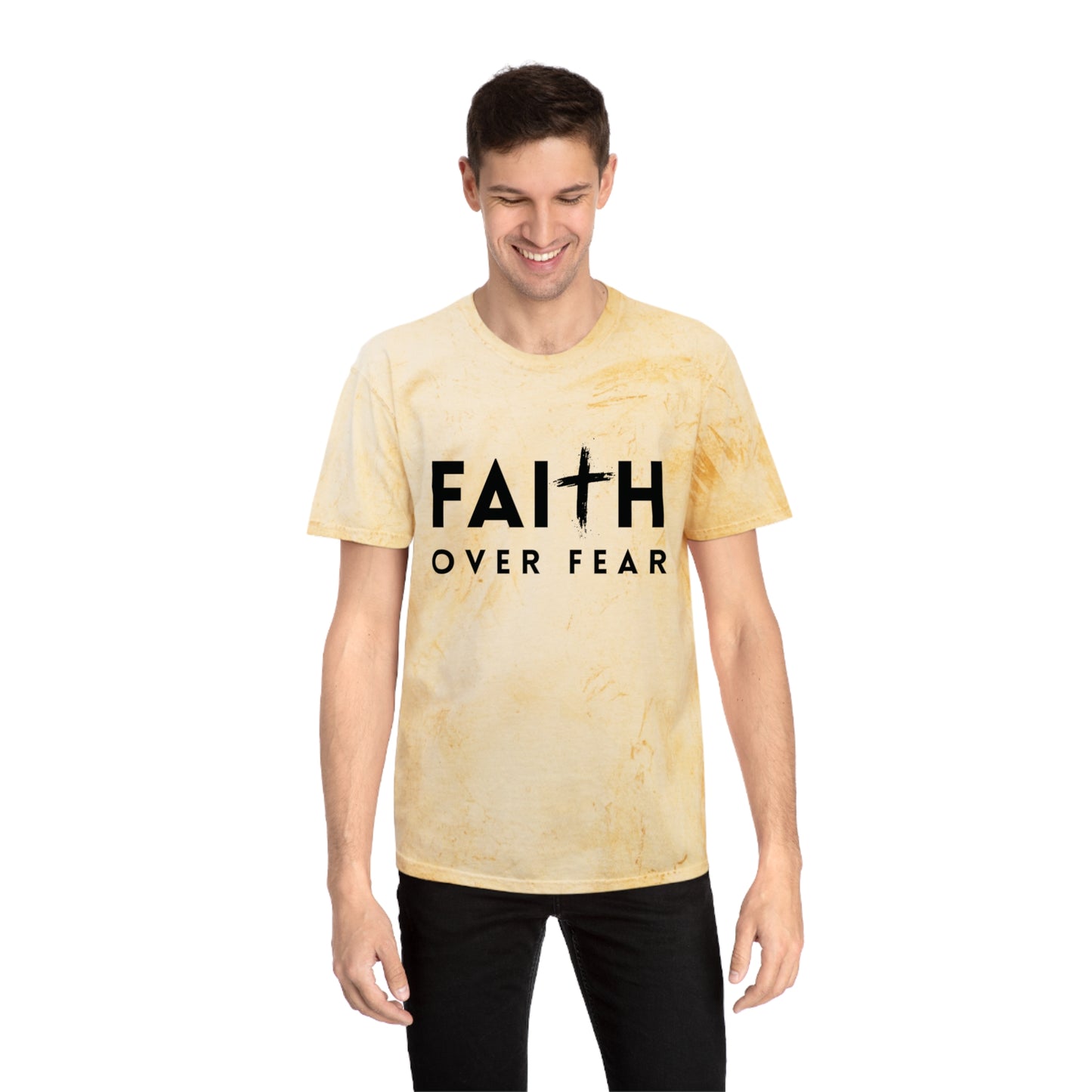Faith Over Fear Color Blast T-Shirt - Unisex Inspirational Tee
