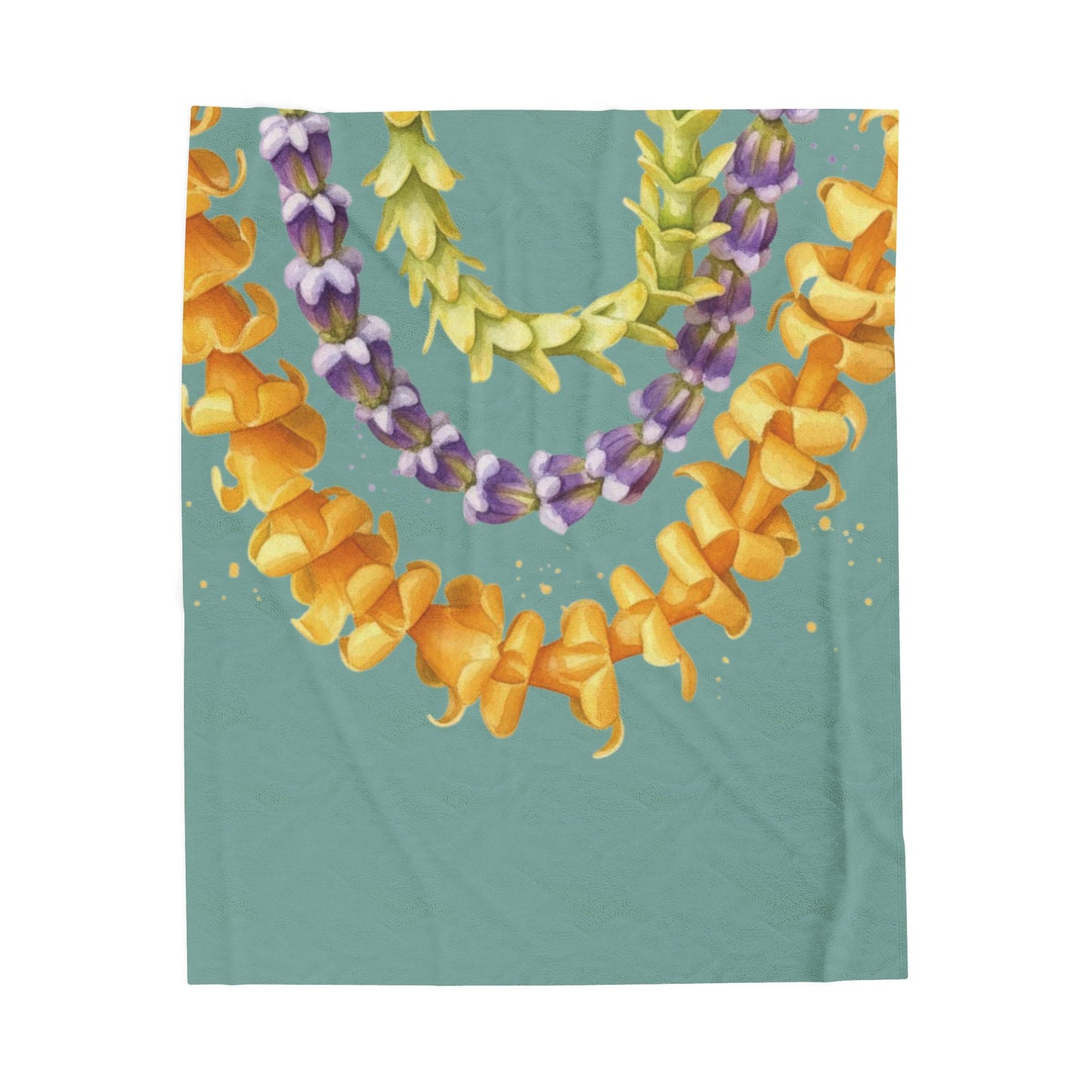 Tropical Lei Velveteen Plush Blanket — Soft Floral Hawaiian Blanket