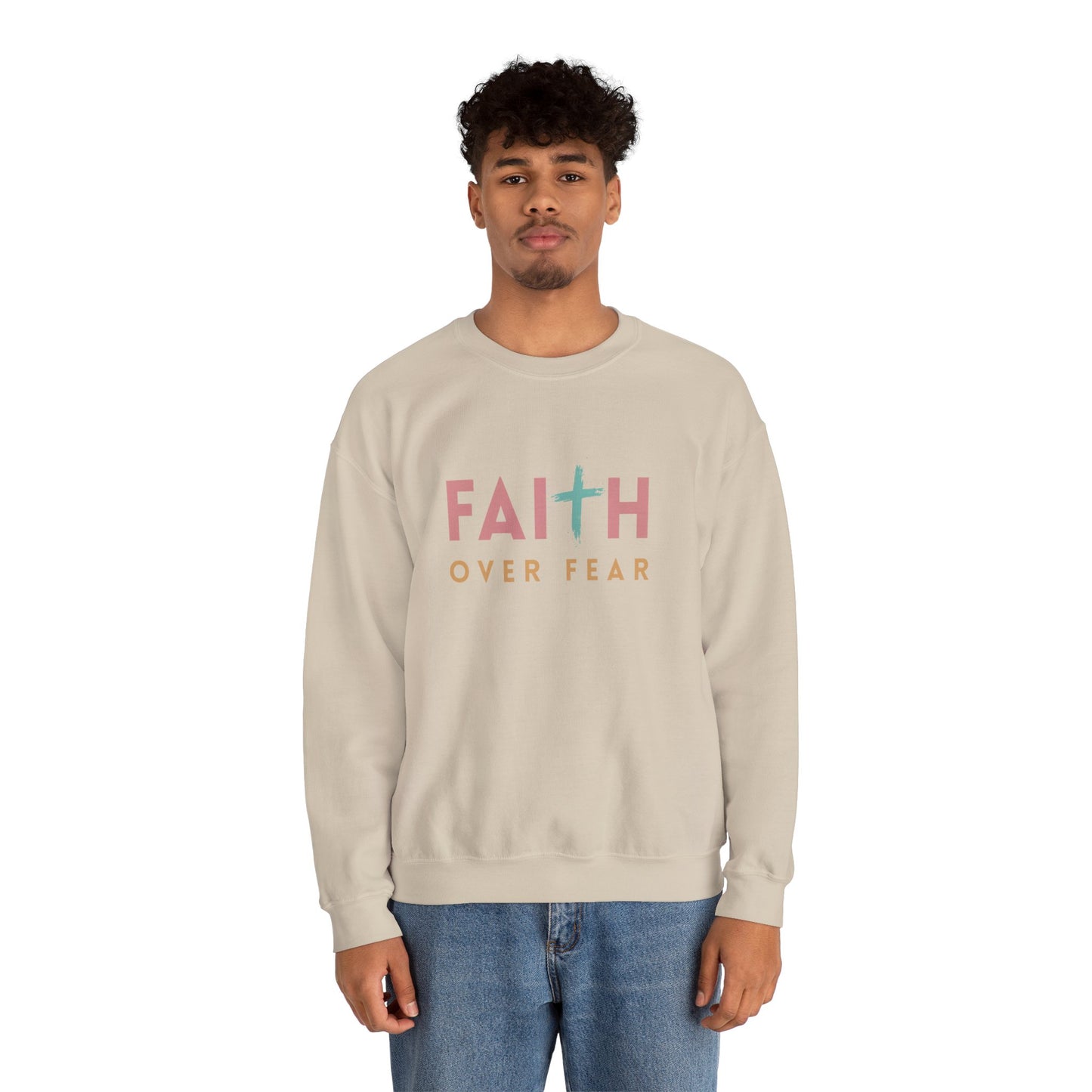 FAITH OVER FEAR Gildan Crewneck Sweater | Unisex