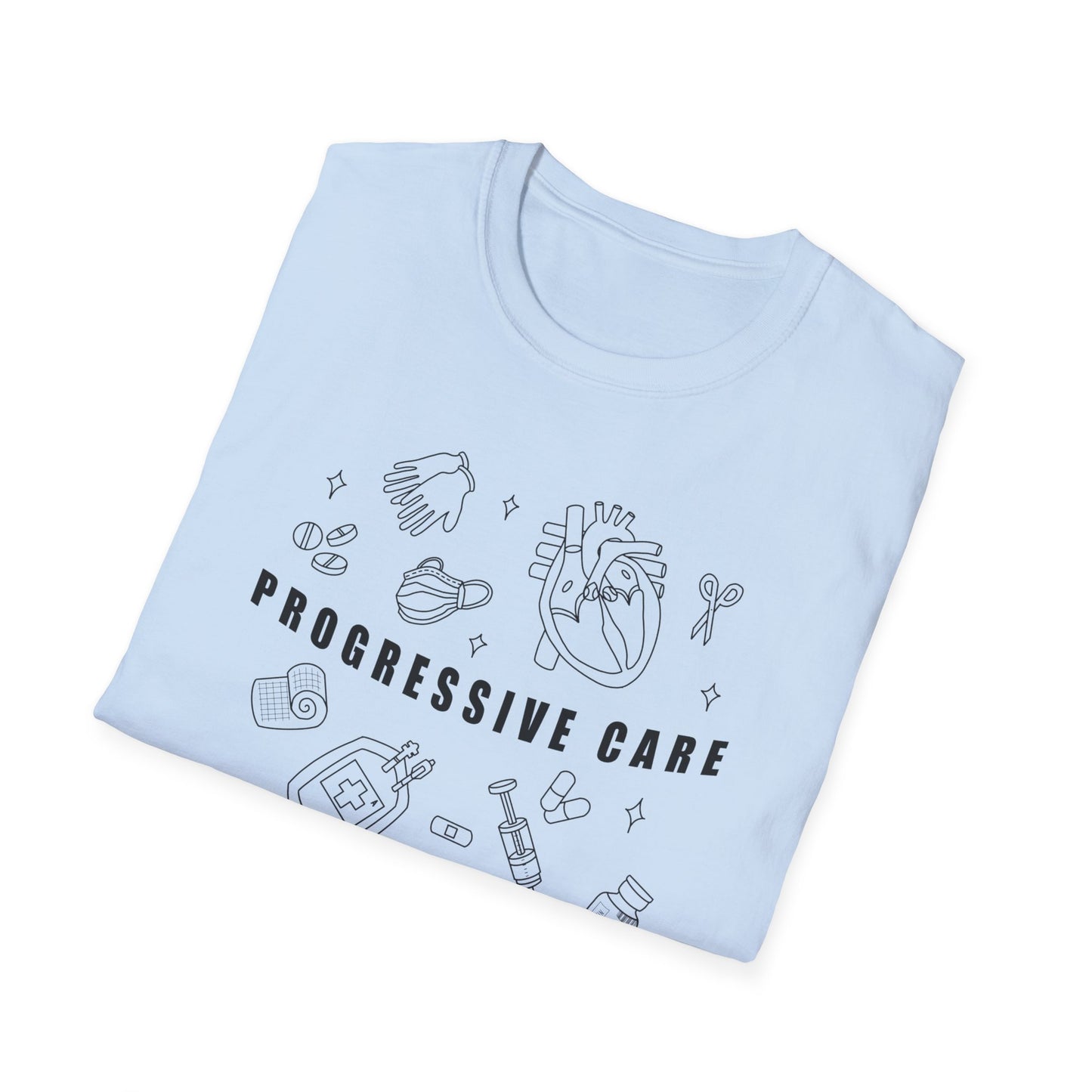 HBMC Progressive Care Unit Heart Fine Line Art 2.0 Definition Unisex Softstyle T-Shirt