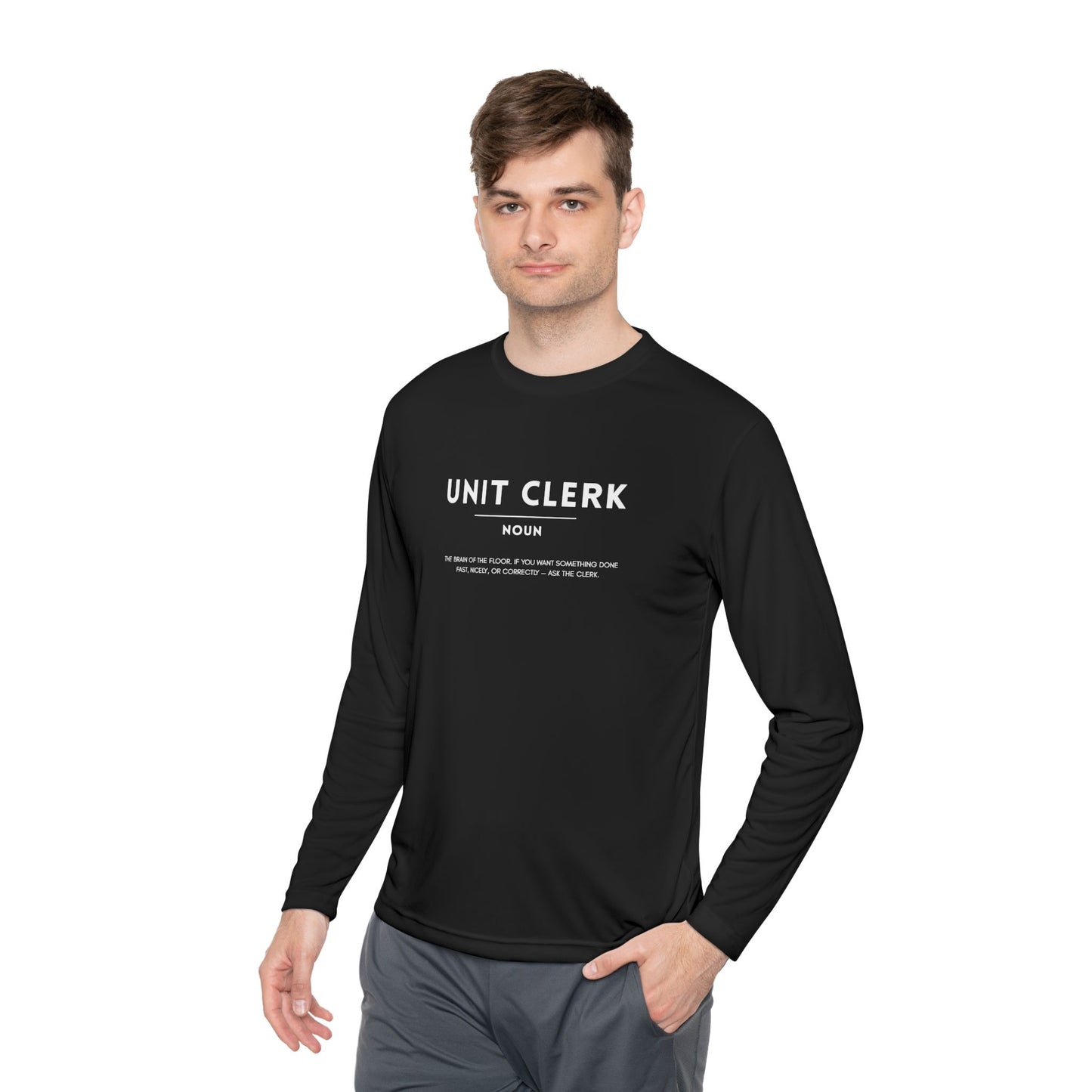 Unit Clerk Definition Unisex Long Sleeve Tee | Lightweight & Comfortable