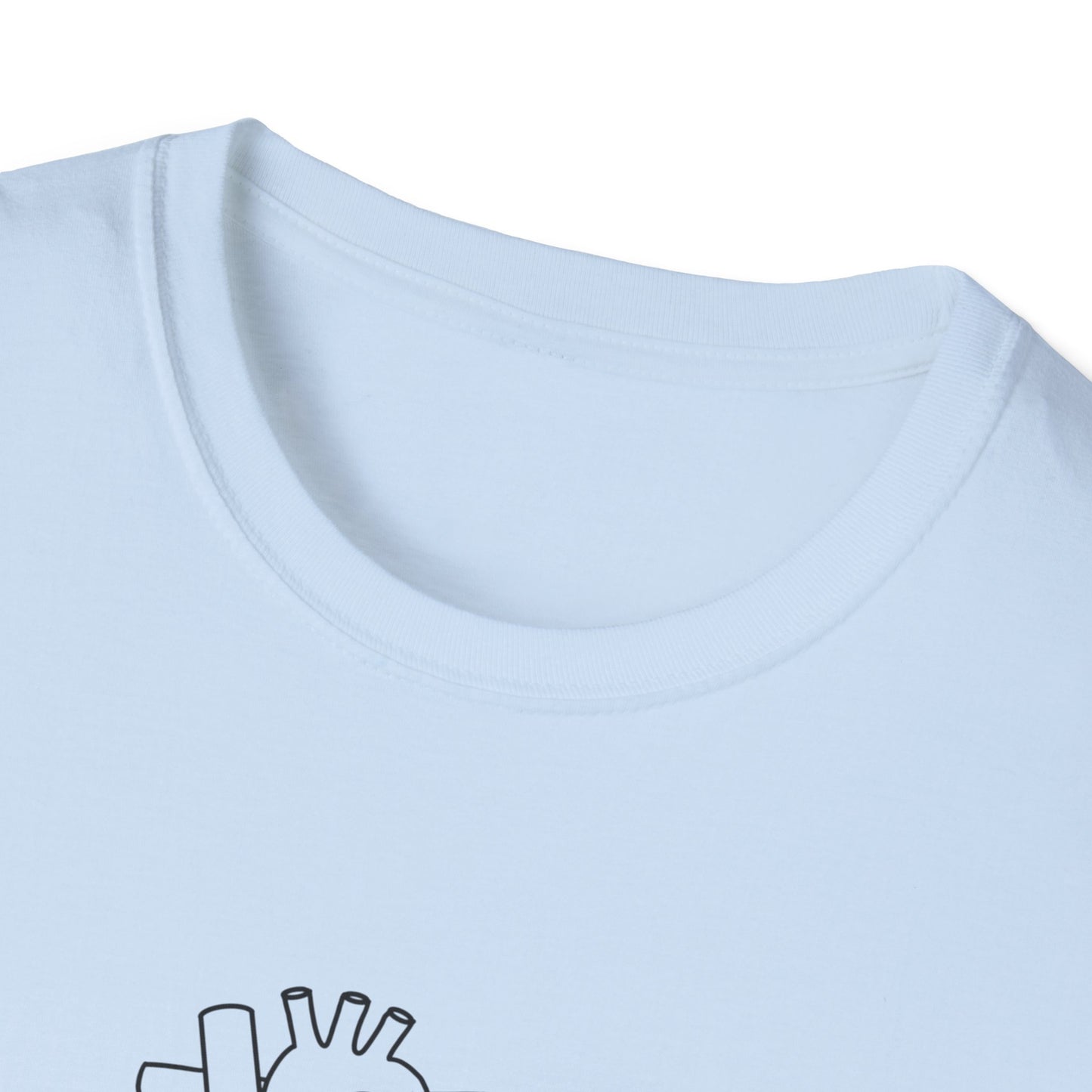 HBMC Progressive Care Unit Heart Fine Line Art Definition Unisex Softstyle T-Shirt