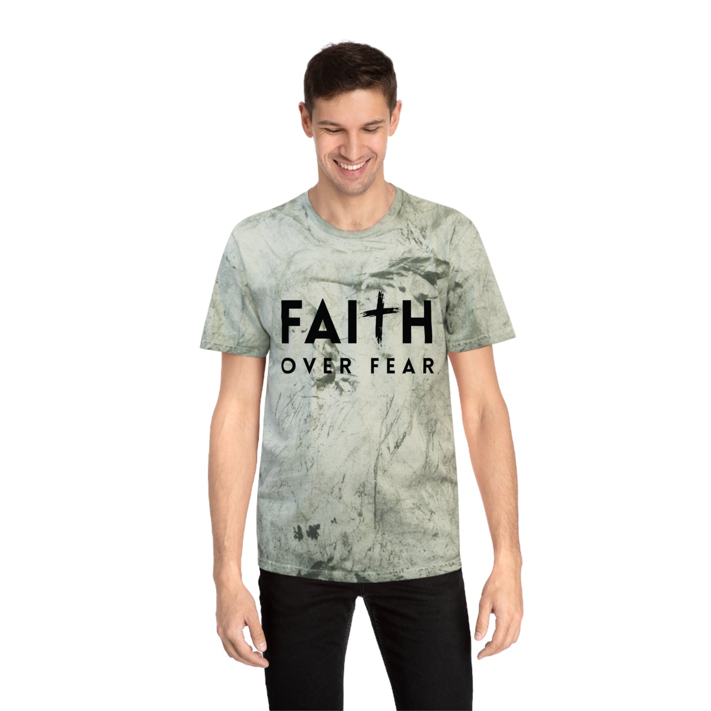 Faith Over Fear Color Blast T-Shirt - Unisex Inspirational Tee