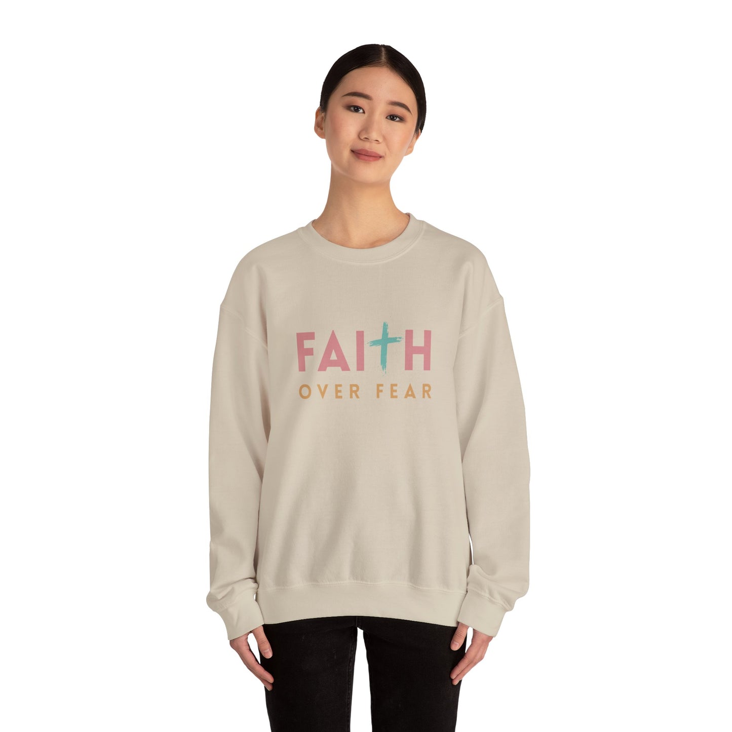 FAITH OVER FEAR Gildan Crewneck Sweater | Unisex