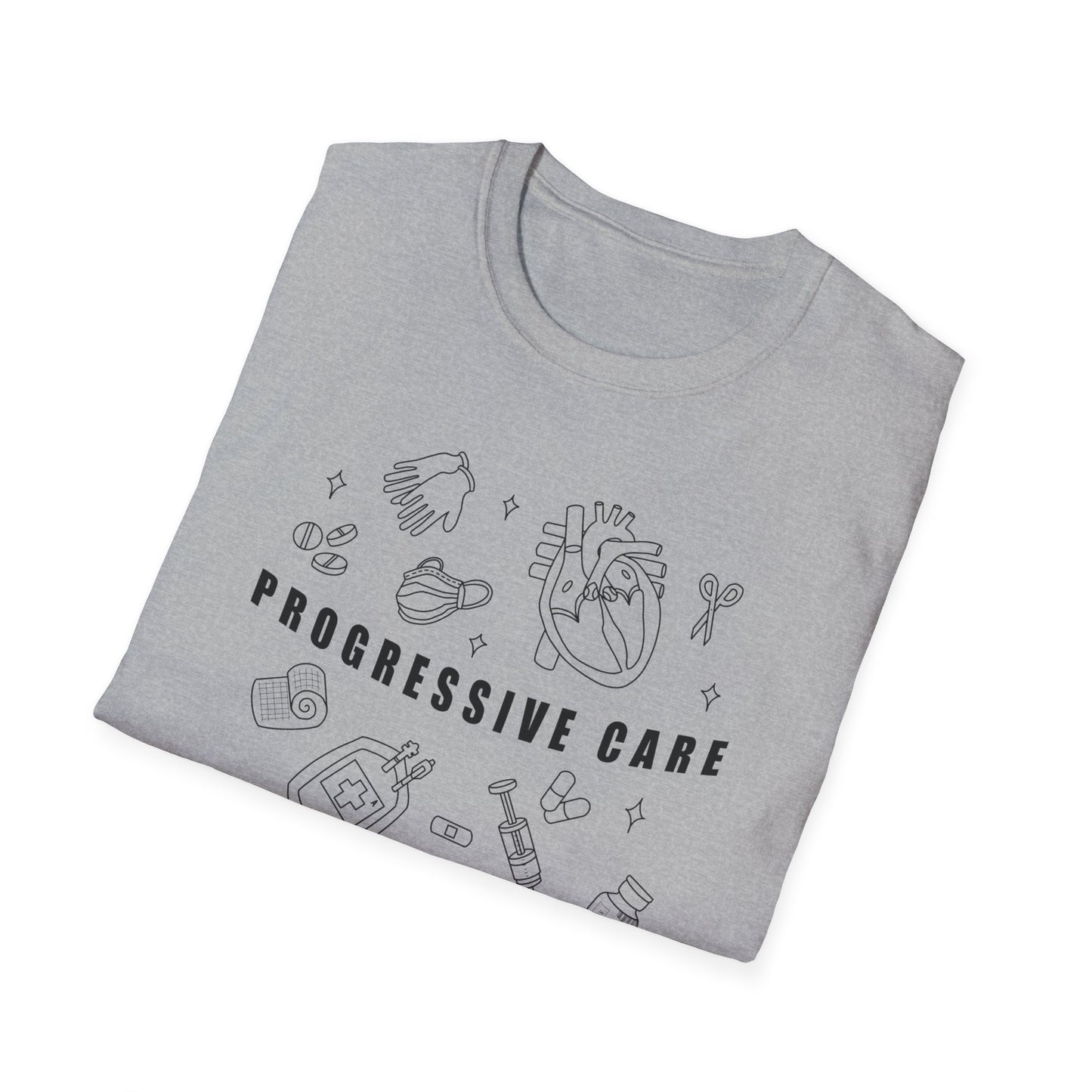 HBMC Progressive Care Unit Heart Fine Line Art 2.0 Definition Unisex Softstyle T-Shirt