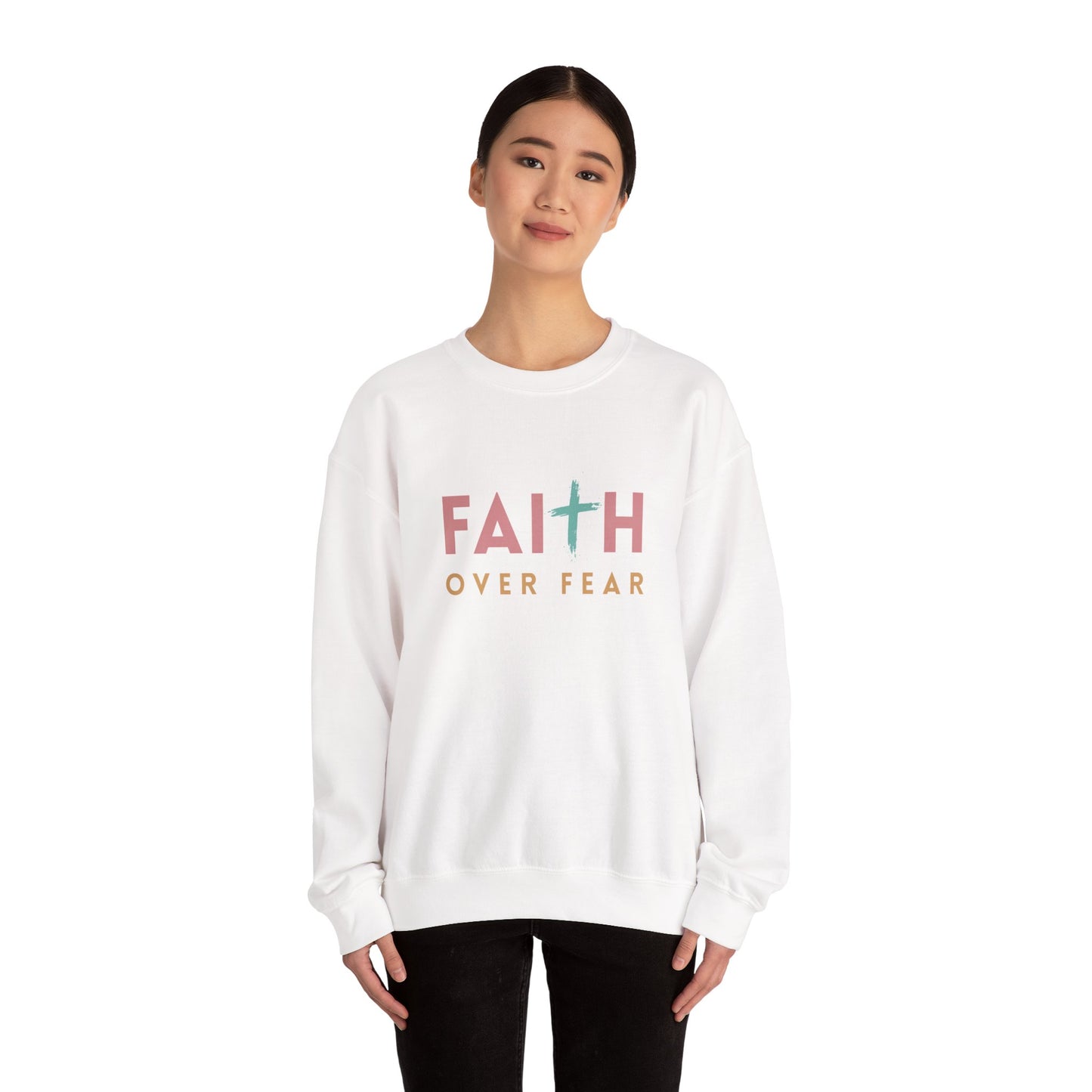 FAITH OVER FEAR Gildan Crewneck Sweater | Unisex