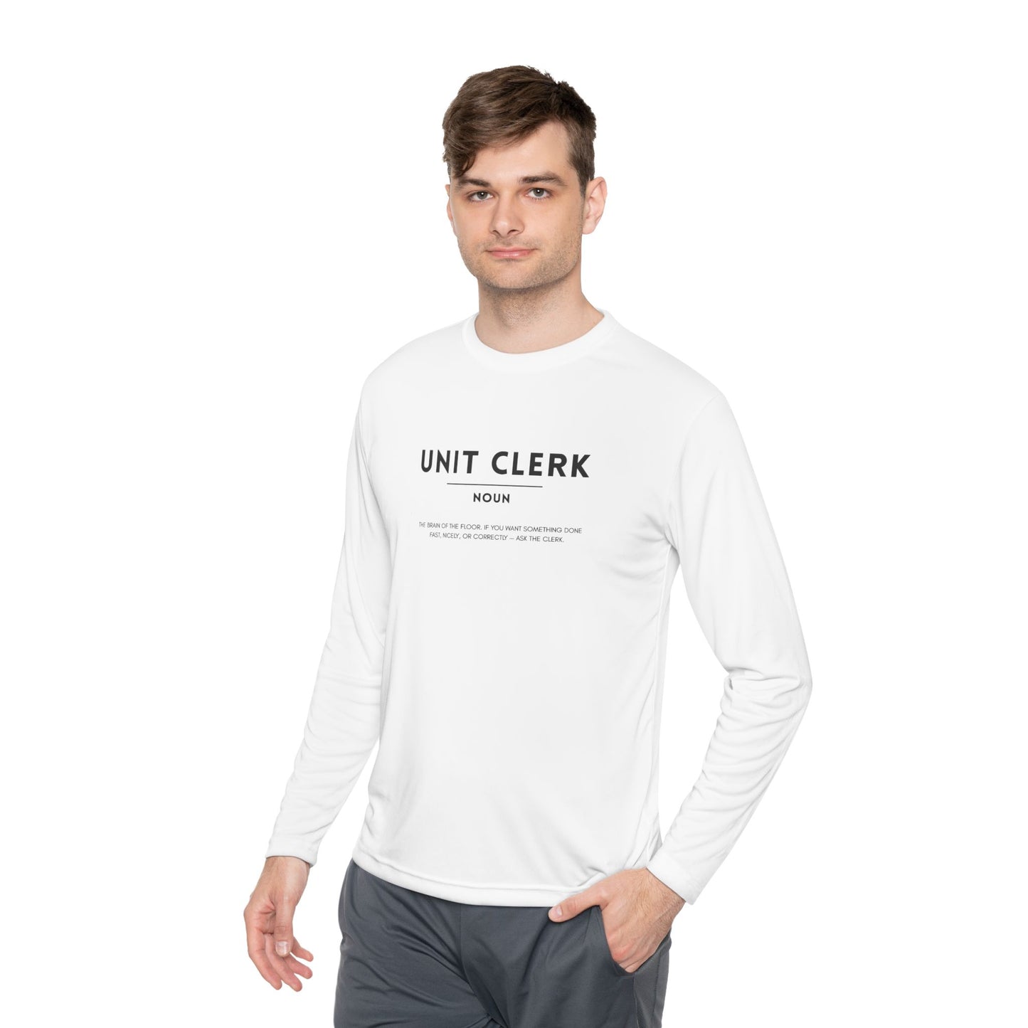 Unit Clerk Definition Unisex Long Sleeve Tee | Lightweight & Comfortable