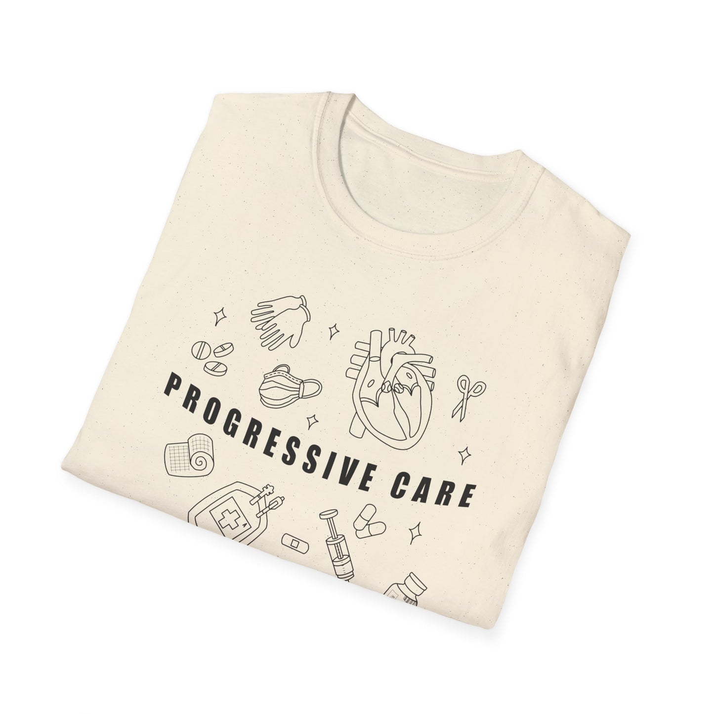 HBMC Progressive Care Unit Heart Fine Line Art 2.0 Definition Unisex Softstyle T-Shirt