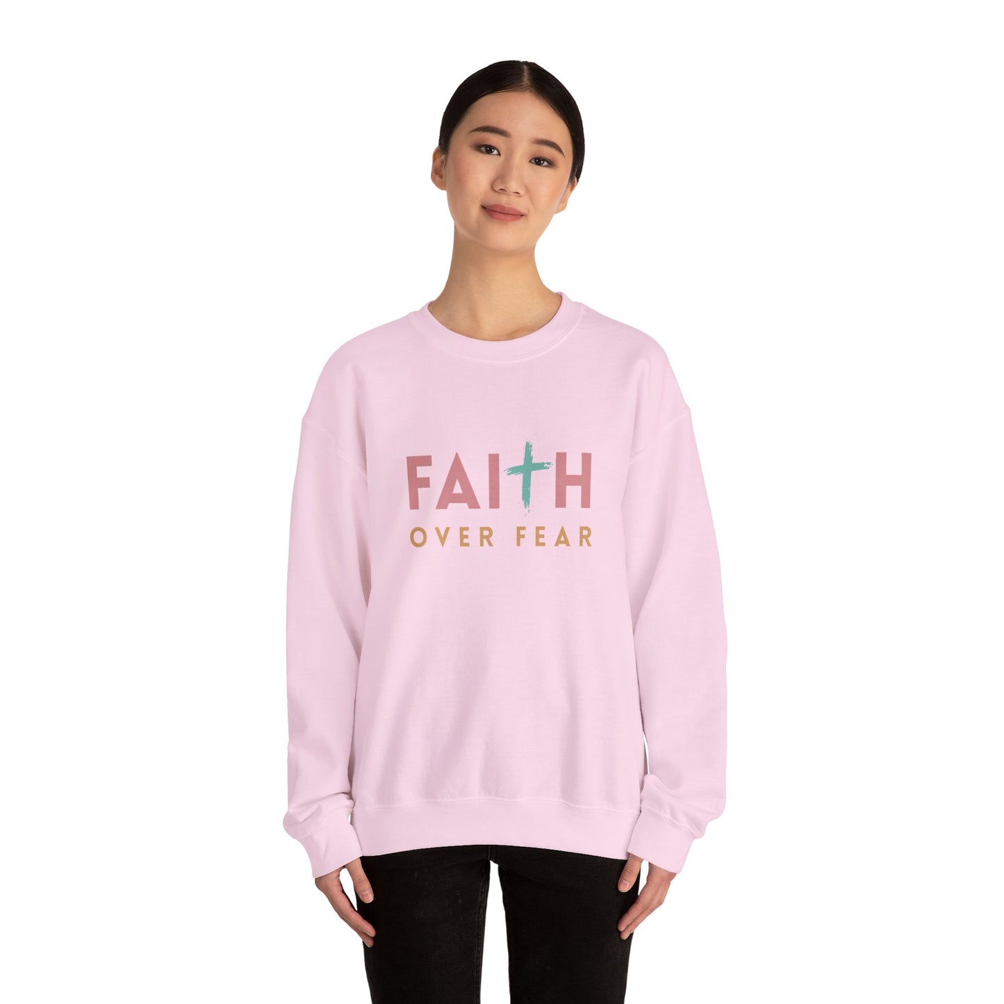 FAITH OVER FEAR Gildan Crewneck Sweater | Unisex