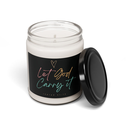 Inspirational Scented Soy Candle - "Let God Carry It" - 9oz