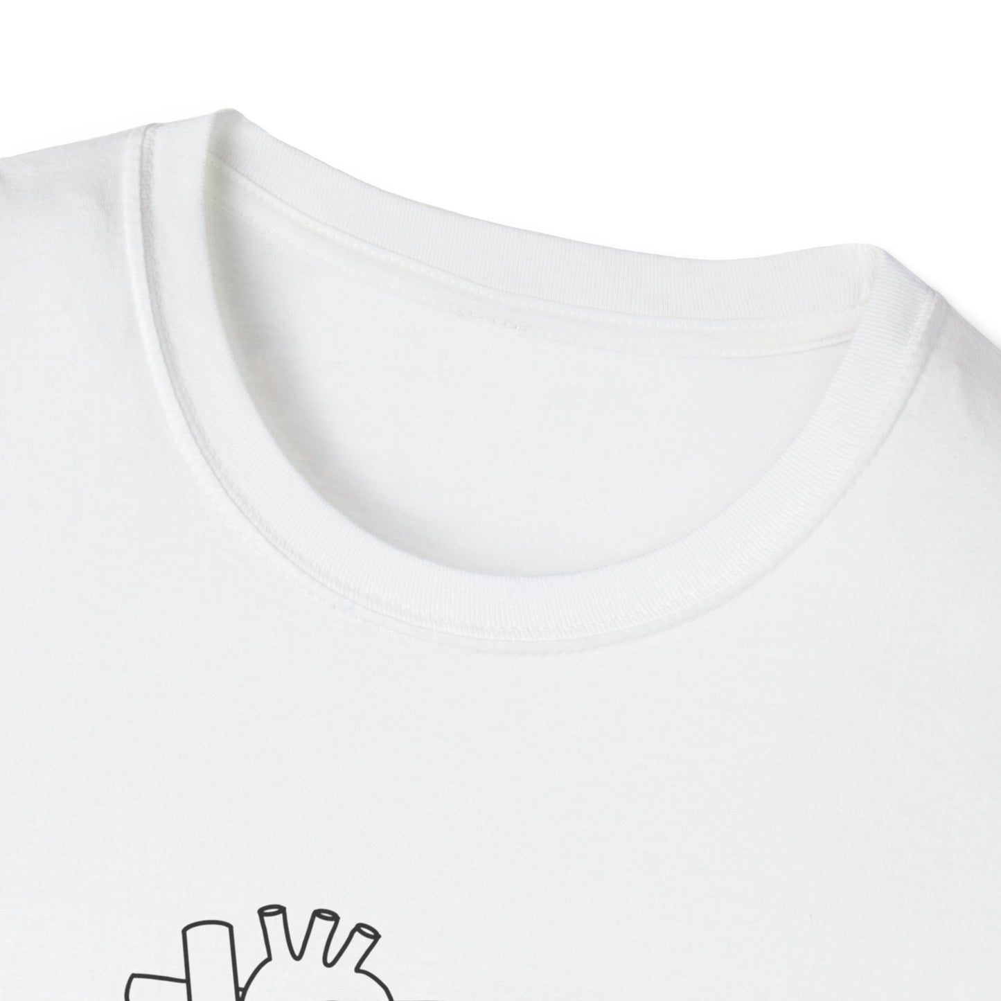 HBMC Progressive Care Unit Heart Fine Line Art Definition Unisex Softstyle T-Shirt