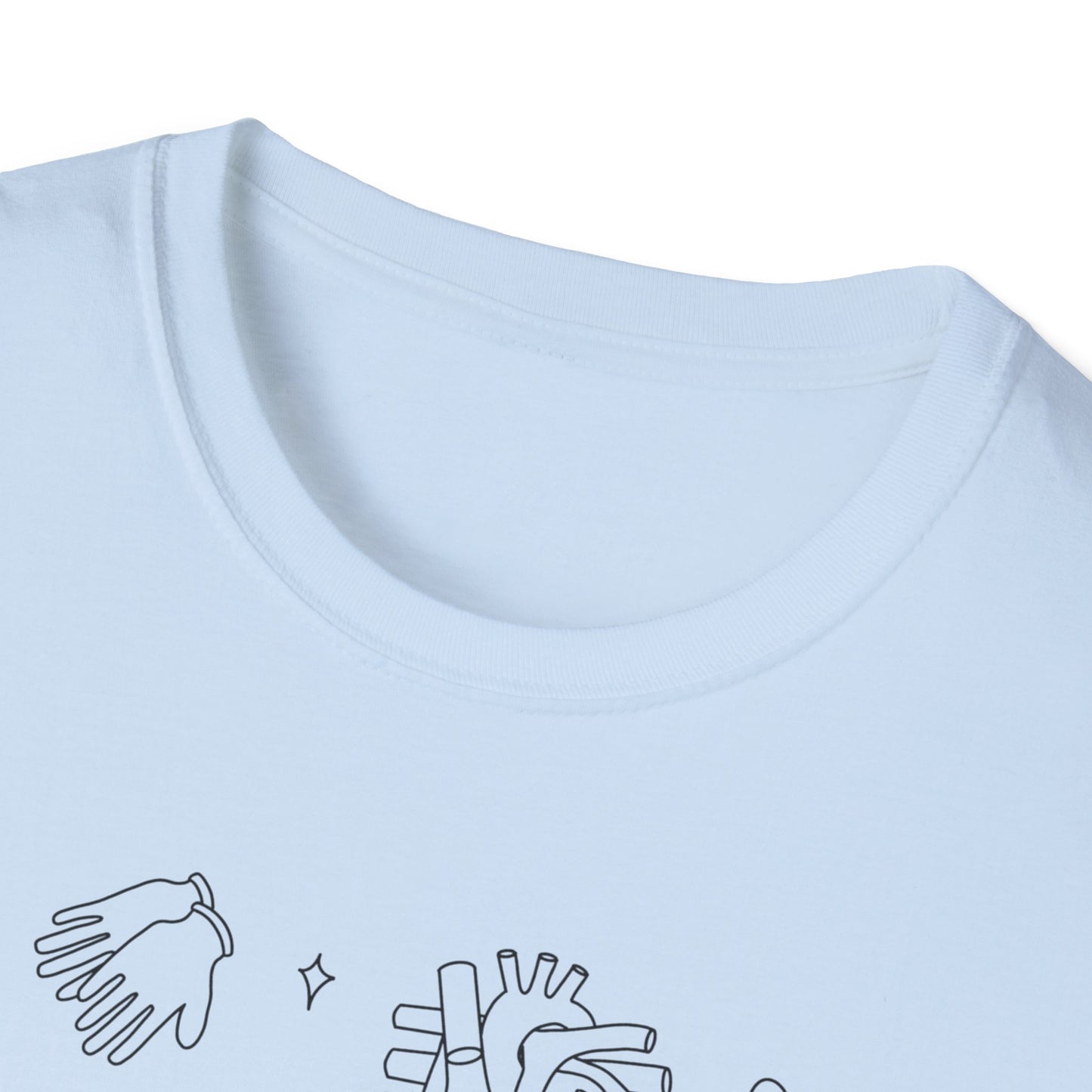 HBMC Progressive Care Unit Heart Fine Line Art 2.0 Definition Unisex Softstyle T-Shirt