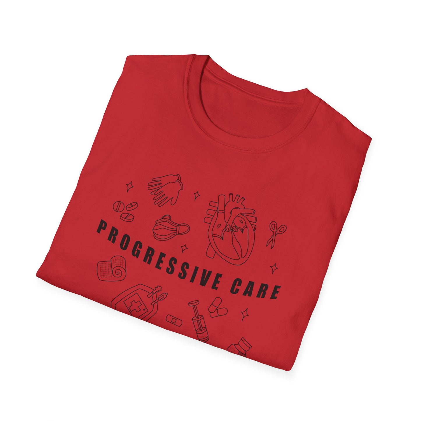 HBMC Progressive Care Unit Heart Fine Line Art 2.0 Definition Unisex Softstyle T-Shirt