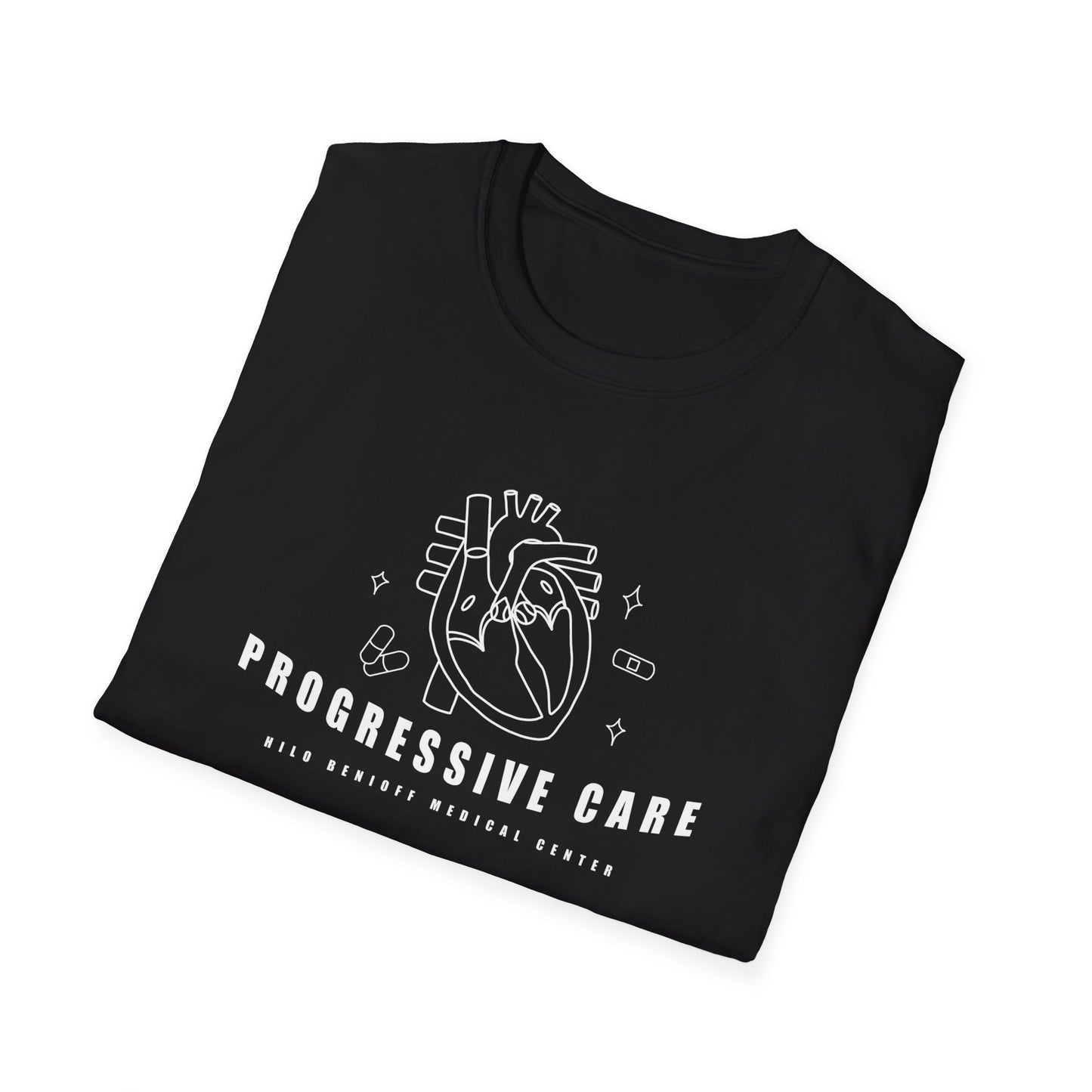 HBMC Progressive Care Unit Heart Fine Line Art Definition Unisex Softstyle T-Shirt