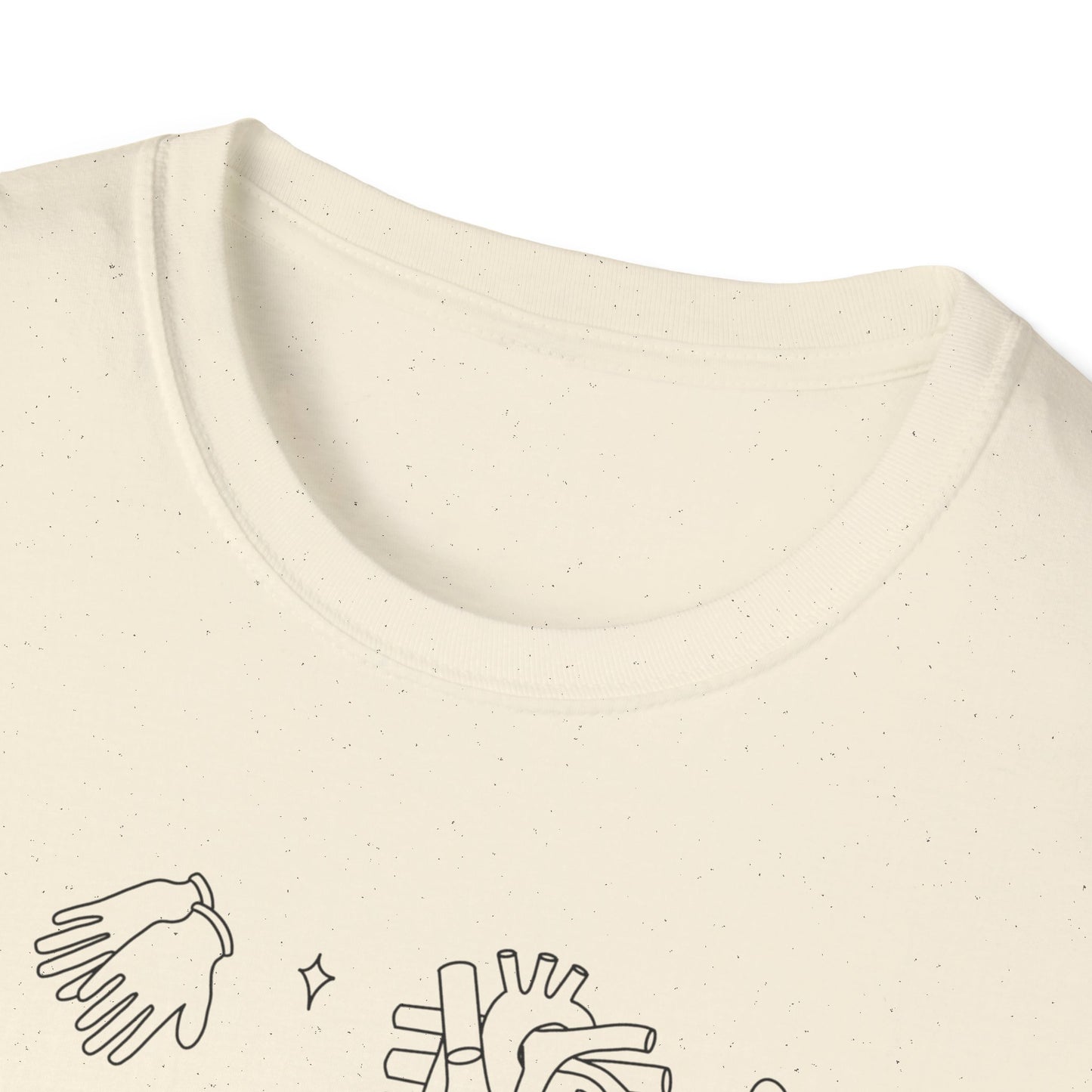 HBMC Progressive Care Unit Heart Fine Line Art 2.0 Definition Unisex Softstyle T-Shirt