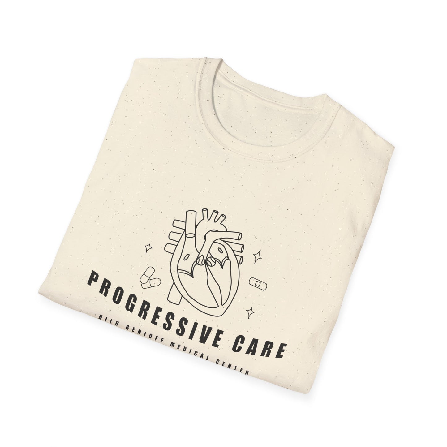 HBMC Progressive Care Unit Heart Fine Line Art Definition Unisex Softstyle T-Shirt