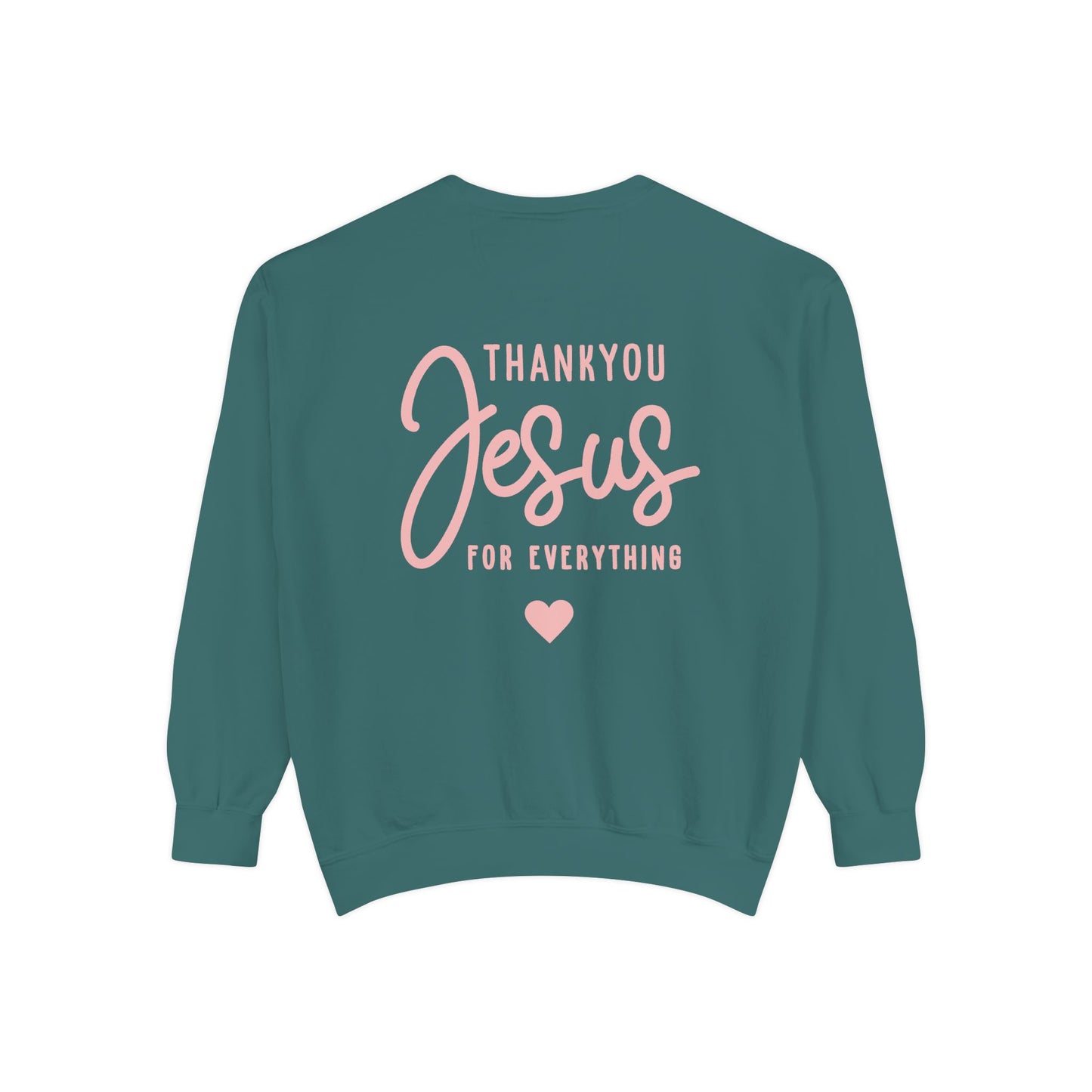 Thank You Jesus Sweatshirt — Faith-Based Religious Pullover with Pink Heart