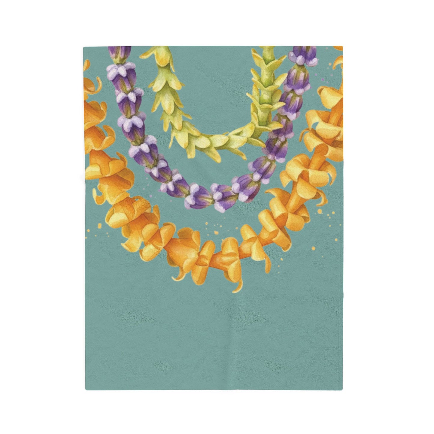 Tropical Lei Velveteen Plush Blanket — Soft Floral Hawaiian Blanket