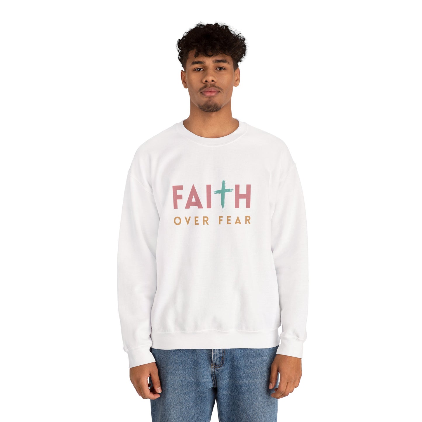 FAITH OVER FEAR Gildan Crewneck Sweater | Unisex