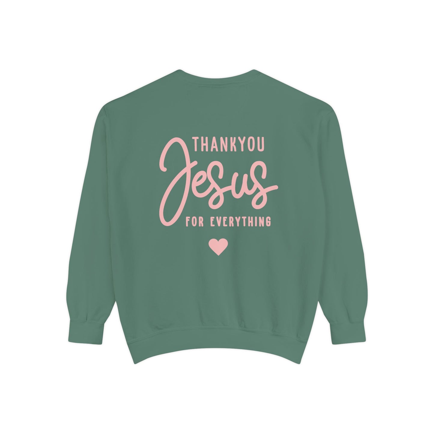 Thank You Jesus Sweatshirt — Faith-Based Religious Pullover with Pink Heart